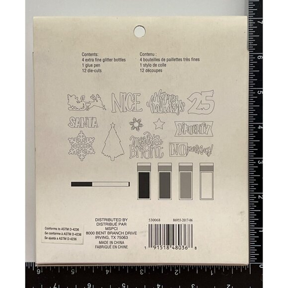 Recollections Christmas Glittering Kit 17 Pc Die Cuts Glue Pen 530068 Holiday - Picture 2 of 2